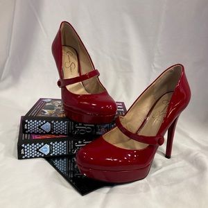 Jessica Simpson Satin Red Pin-Up Heels
